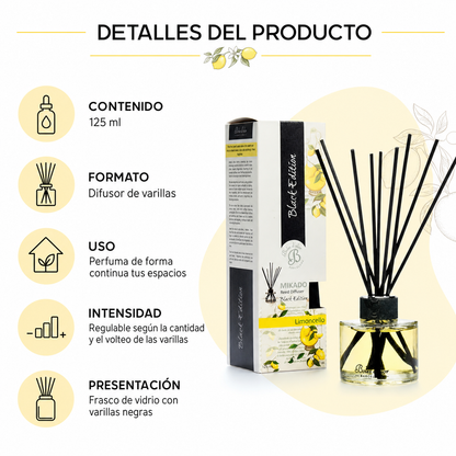 Difusor de Varillas - Mikado Black Edition - LIMONCELLO