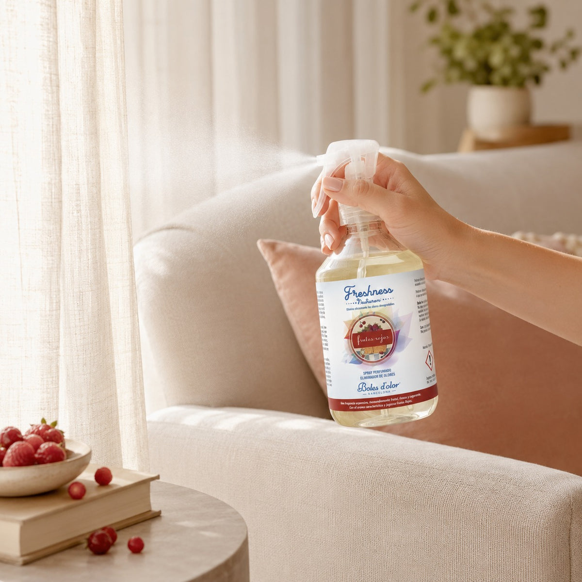 Ambientador Spray Textil Eliminador de Olores - FRUTOS ROJOS