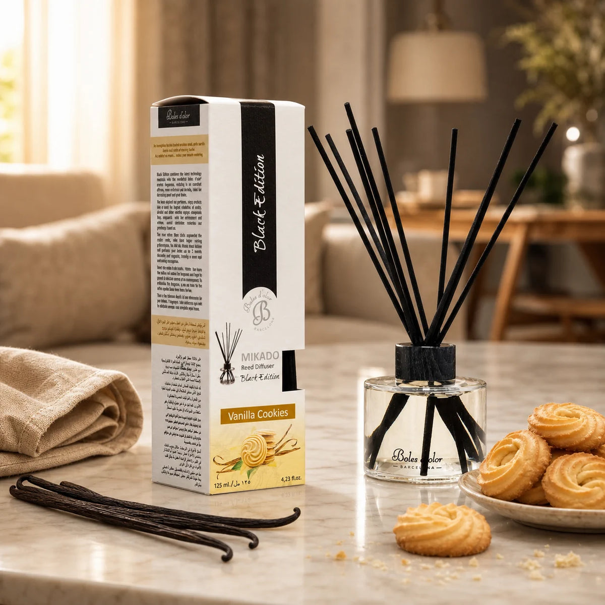 Difusor de Varillas - Mikado Black Edition - VANILLA COOKIES